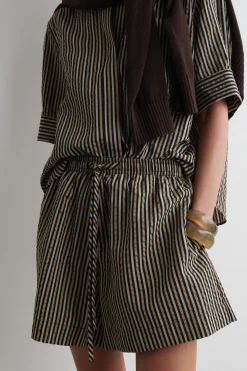 Fashion COS SZORTY W PASKI Z TKANINY SEERSUCKER