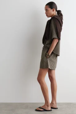 Fashion COS SZORTY W PASKI Z TKANINY SEERSUCKER