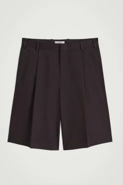 Clearance COS SZORTY Z SZEROKIMI NOGAWKAMI Ciemnobrązowy