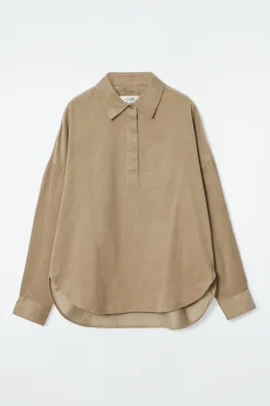 Discount COS SZTRUKSOWA KOSZULA Z PÓŁPLISĄ – RELAXED FIT
