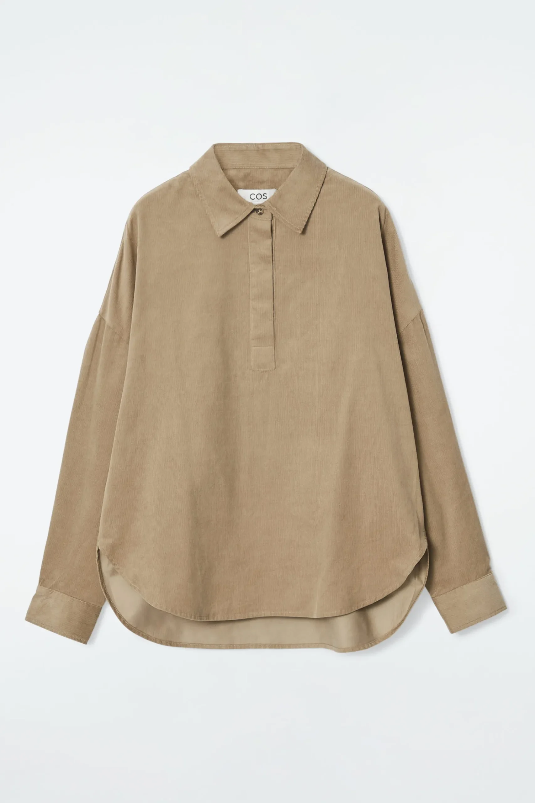 Discount COS SZTRUKSOWA KOSZULA Z PÓŁPLISĄ – RELAXED FIT