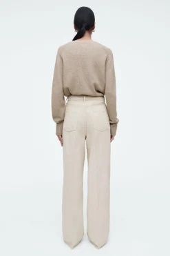 New COS SZTRUKSOWE JEANSY „TIDE” Z SZEROKIMI NOGAWKAMI