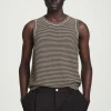 Sale COS TEXTUREDKNIT STRIPED COTTON TANK TOP