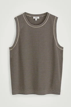 Sale COS TEXTUREDKNIT STRIPED COTTON TANK TOP