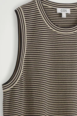 Sale COS TEXTUREDKNIT STRIPED COTTON TANK TOP