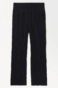 Hot COS THE CRINKLED BARRELLEG TROUSERS Navy