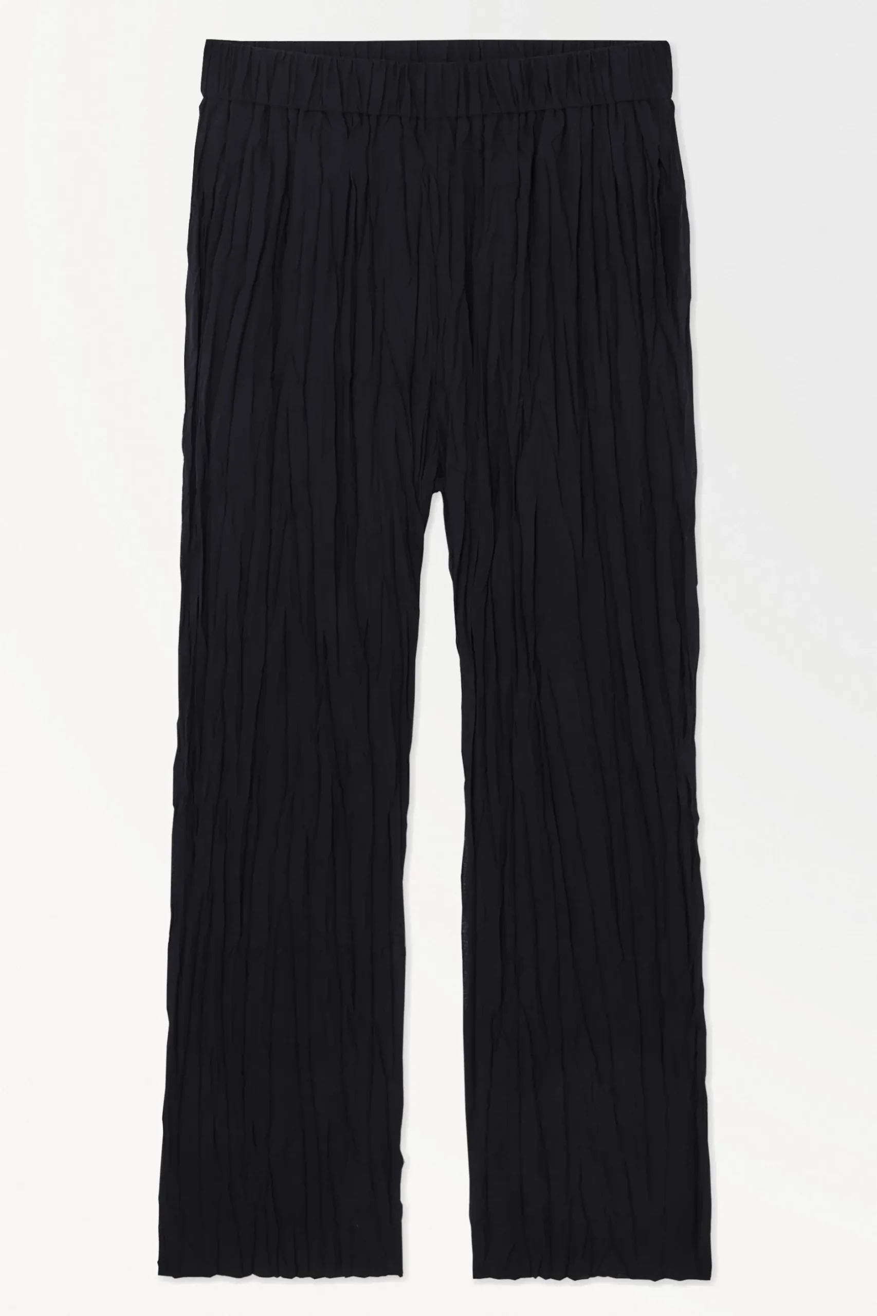 Hot COS THE CRINKLED BARRELLEG TROUSERS Navy