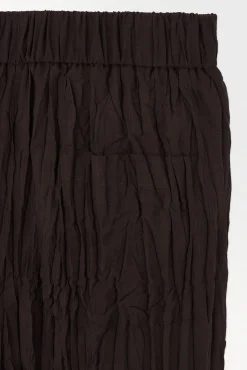 Clearance COS THE CRINKLED BARRELLEG TROUSERS Darkbrown
