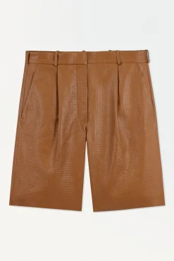 Discount COS THE EMBOSSEDLEATHER BERMUDA SHORTS