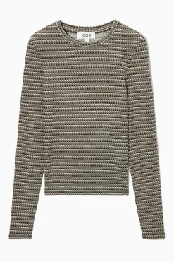 Fashion COS TOP Z DŁUGIM RĘKAWEM Z EFEKTEM DRUGIEJ SKÓRY