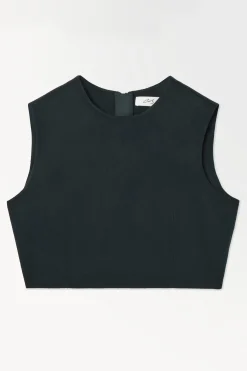 Clearance COS TOP Z MIESZANKI Z WEŁNĄ ZE SKÓRZANYMI FRĘDZLAMI