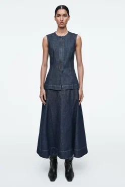 Best COS TRAPEZOWA SPÓDNICA MIDI Z SUROWEGO DENIMU