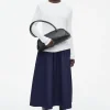 Fashion COS TRAPEZOWA SPÓDNICA MIDI Z ZEBRANYM MATERIAŁEM