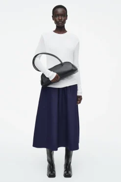 Fashion COS TRAPEZOWA SPÓDNICA MIDI Z ZEBRANYM MATERIAŁEM