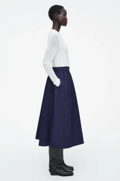 Fashion COS TRAPEZOWA SPÓDNICA MIDI Z ZEBRANYM MATERIAŁEM