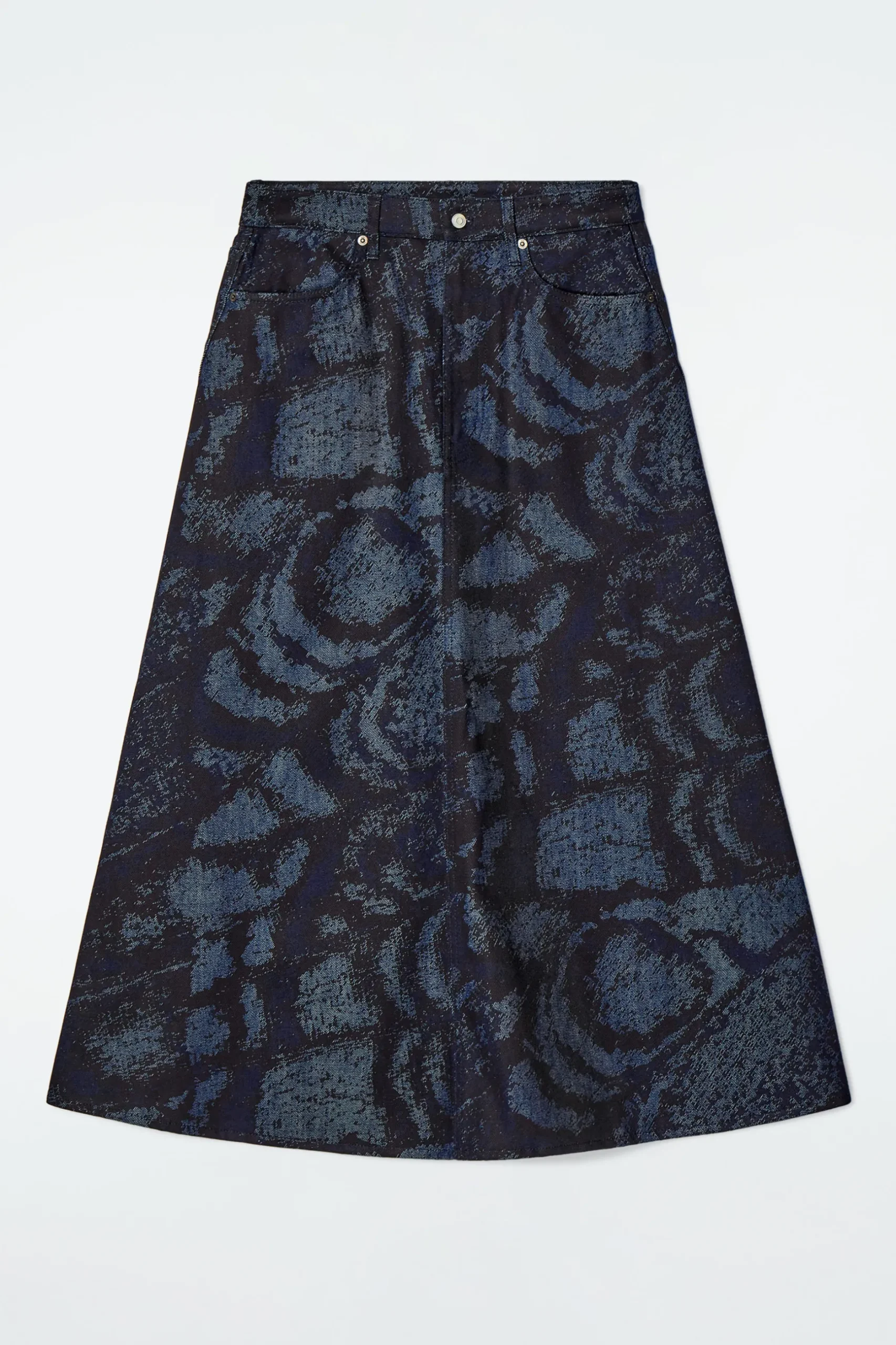Outlet COS TRAPEZOWA SPÓDNICA MIDI Z ŻAKARDOWEGO DENIMU