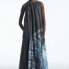 Fashion COS TRAPEZOWA SUKIENKA MAXI Z ZEBRANYM MATERIAŁEM