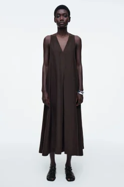 Fashion COS TRAPEZOWA SUKIENKA MAXI Z LNEM
