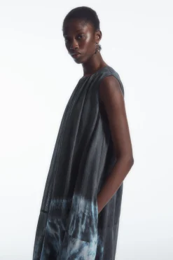Fashion COS TRAPEZOWA SUKIENKA MAXI Z ZEBRANYM MATERIAŁEM