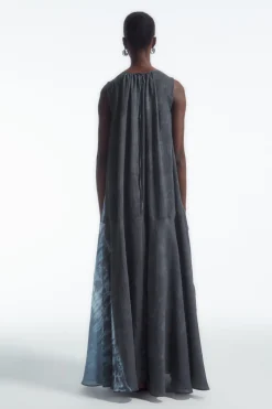 Fashion COS TRAPEZOWA SUKIENKA MAXI Z ZEBRANYM MATERIAŁEM