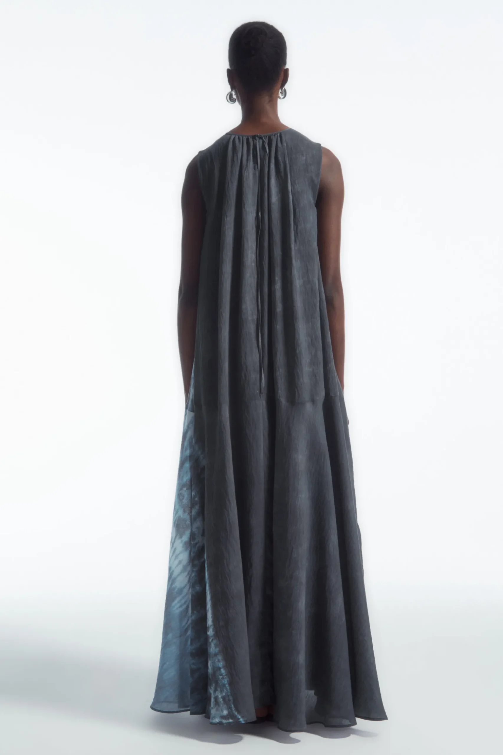 Fashion COS TRAPEZOWA SUKIENKA MAXI Z ZEBRANYM MATERIAŁEM