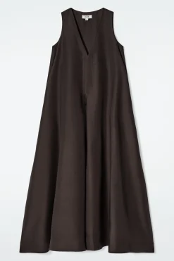 Fashion COS TRAPEZOWA SUKIENKA MAXI Z LNEM