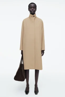 Fashion COS TRAPEZOWY PŁASZCZ Z MIESZANKI Z WEŁNĄ