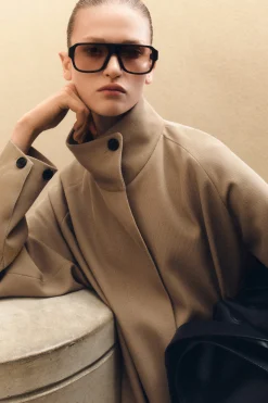 Fashion COS TRAPEZOWY PŁASZCZ Z MIESZANKI Z WEŁNĄ