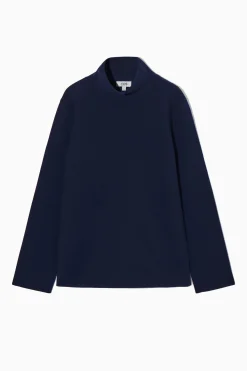 Fashion COS TRAPEZOWY TOP Z WYSOKIM KOŁNIERZEM