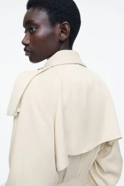 Fashion COS TRENCZ Z DZIANINOWYM KOŁNIERZYKIEM