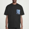 Fashion COS T-SHIRT Z ŻAKARDOWYMI NASZYWKAMI – OVERSIZED FIT