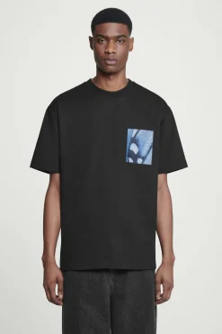 Fashion COS T-SHIRT Z ŻAKARDOWYMI NASZYWKAMI – OVERSIZED FIT