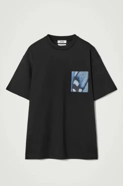 Fashion COS T-SHIRT Z ŻAKARDOWYMI NASZYWKAMI – OVERSIZED FIT