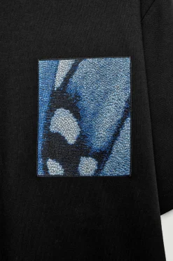 Fashion COS T-SHIRT Z ŻAKARDOWYMI NASZYWKAMI – OVERSIZED FIT