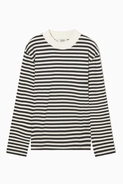 Hot COS T-SHIRT Z DŁUGIM RĘKAWEM I PÓŁGOLFEM – RELAXED FIT