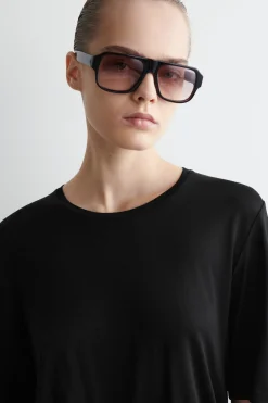 New COS T-SHIRT Z DZIANINY JEDWABNEJ