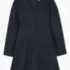 Hot COS VNECK DOUBLEFACED WOOL DRESS