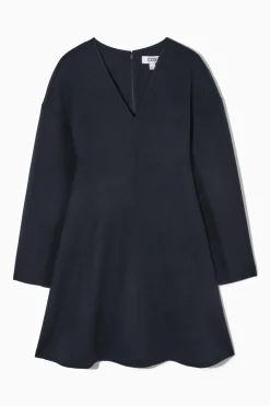 Hot COS VNECK DOUBLEFACED WOOL DRESS
