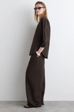 Outlet COS VNECK LINENCOTTON SHIRT