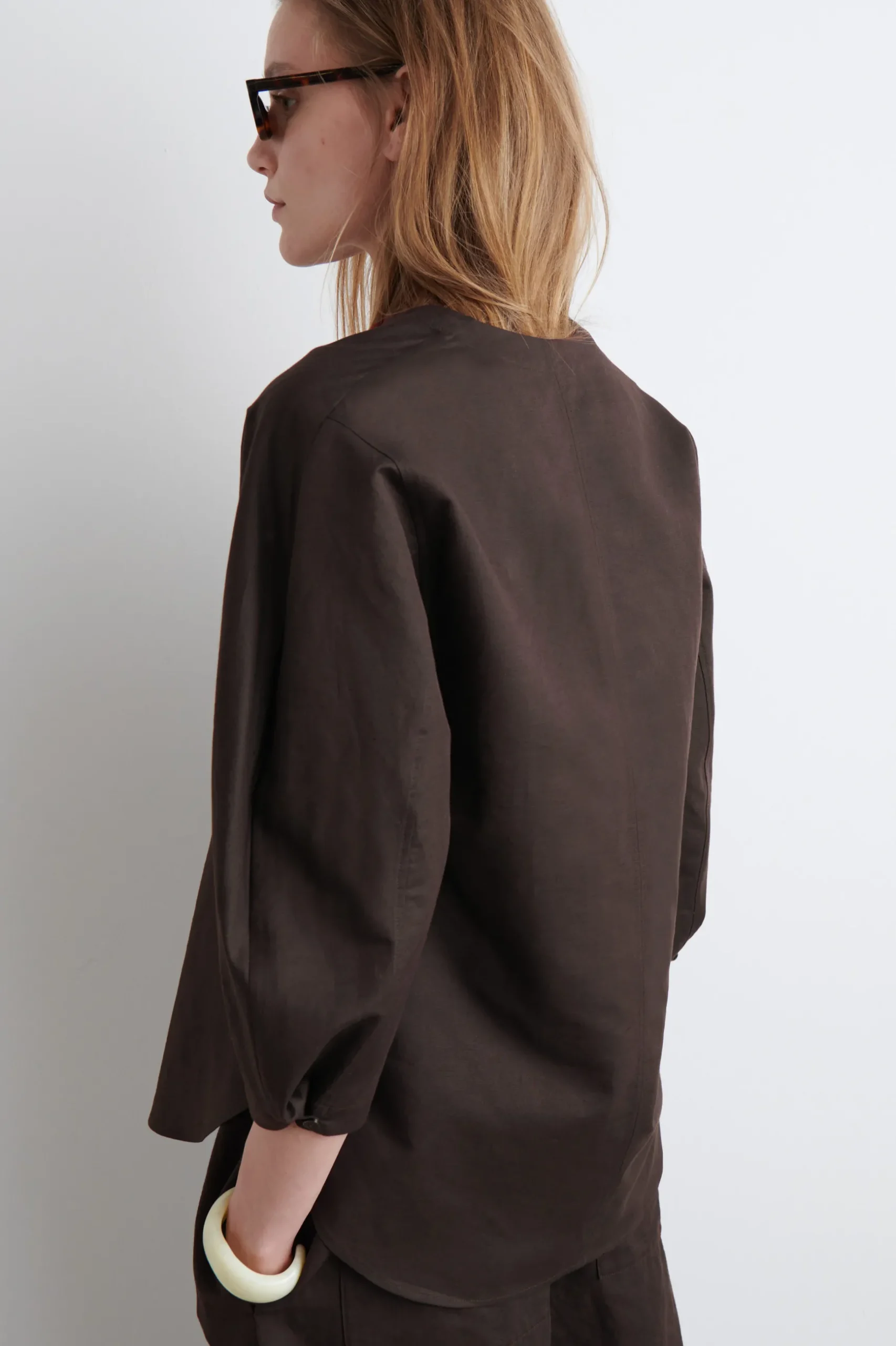 Outlet COS VNECK LINENCOTTON SHIRT