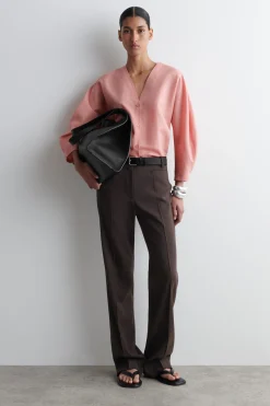 Discount COS VNECK LINENCOTTON SHIRT
