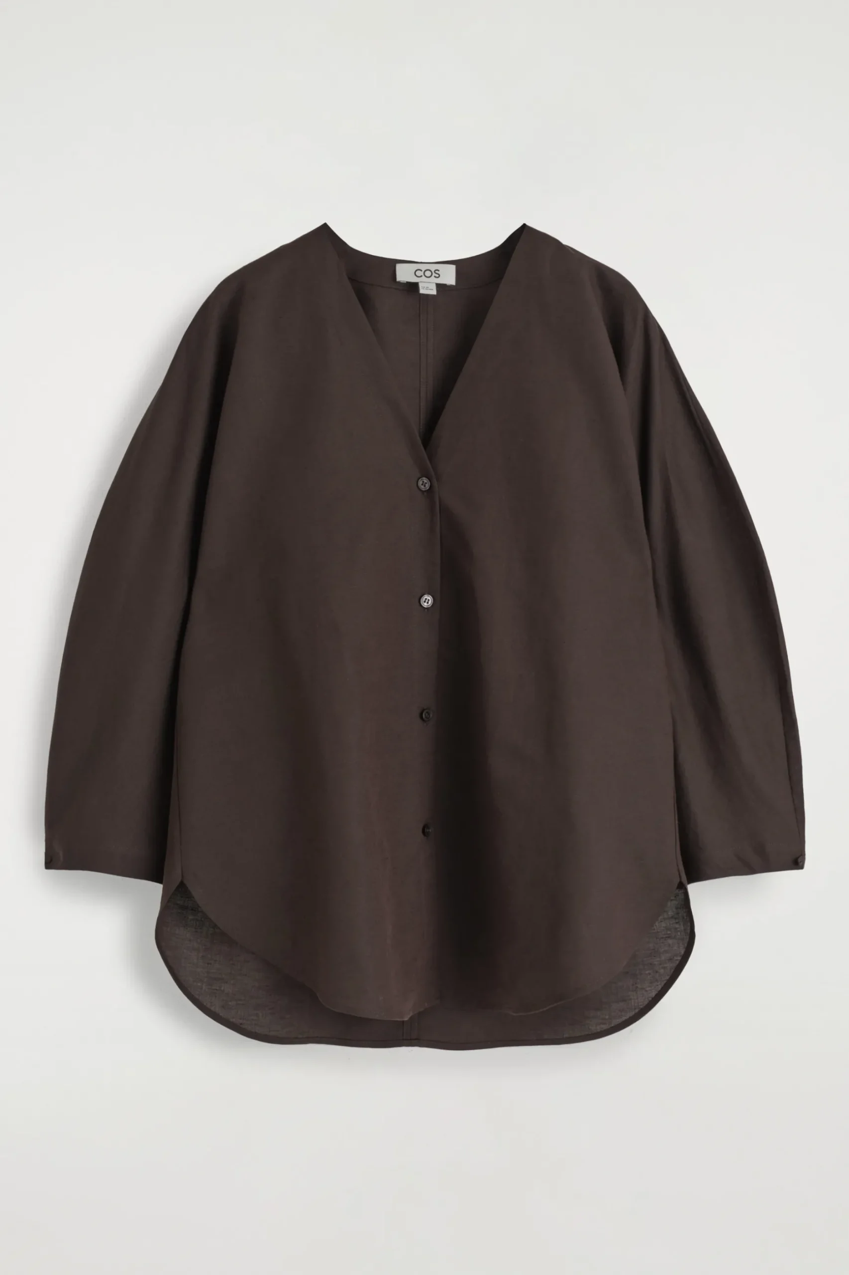 Outlet COS VNECK LINENCOTTON SHIRT