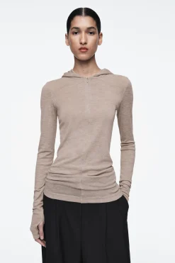 Fashion COS WEŁNIANA BLUZA Z KAPTUREM O WĄSKIM KROJU