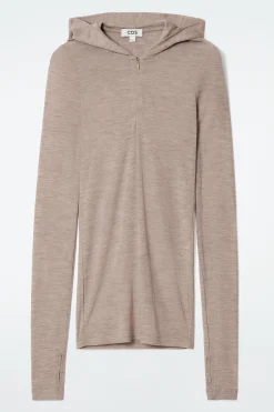 Fashion COS WEŁNIANA BLUZA Z KAPTUREM O WĄSKIM KROJU