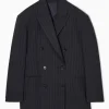 Best COS WEŁNIANA MARYNARKA OVERSIZE W PRĄŻKI