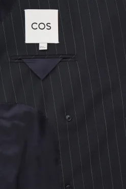 Best COS WEŁNIANA MARYNARKA OVERSIZE W PRĄŻKI