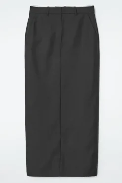 Discount COS WEŁNIANA OŁÓWKOWA SPÓDNICA MAXI