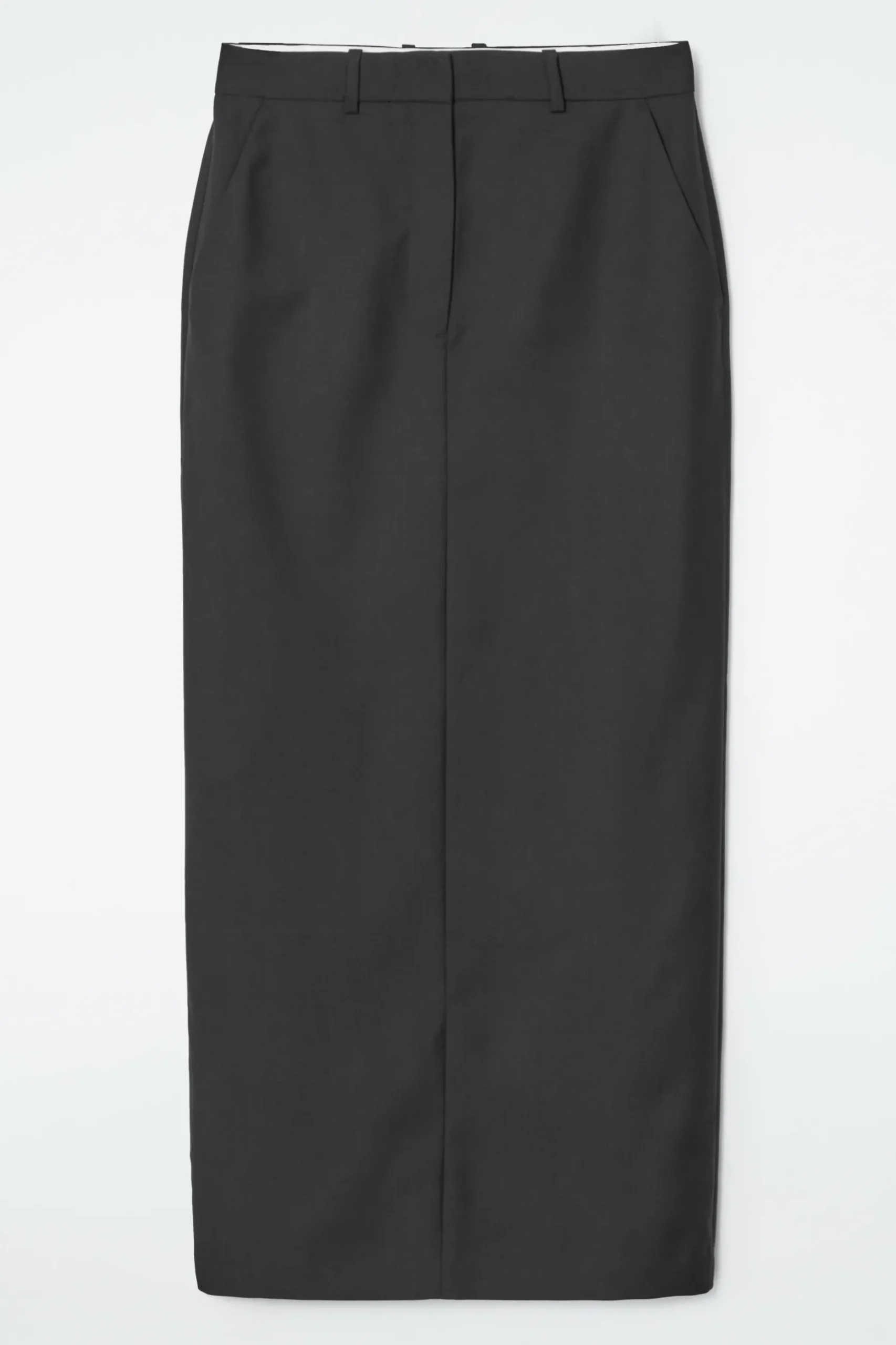 Discount COS WEŁNIANA OŁÓWKOWA SPÓDNICA MAXI