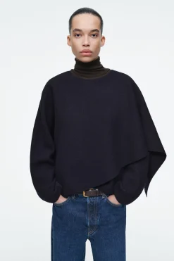 Fashion COS WEŁNIANA PELERYNA Z SZALEM