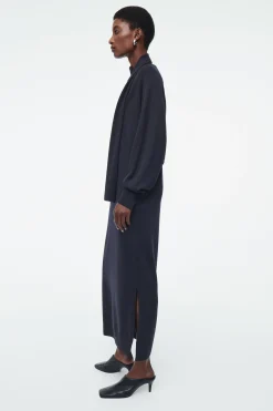New COS WEŁNIANA SUKIENKA MAXI Z SZALEM